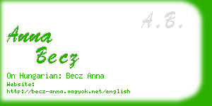 anna becz business card